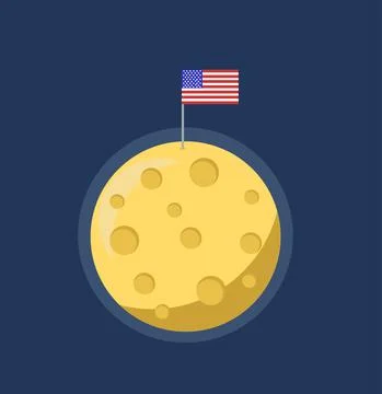 Planet in Space, the Moon Stock Illustration