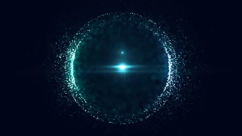 Planet, space, star. Abstract background with bright green bokeh. Loop Stock Footage 73699992