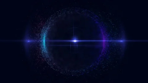 Planet, space, star. Blue abstract background with bright bokeh. Loop animations Stock Footage 73698824