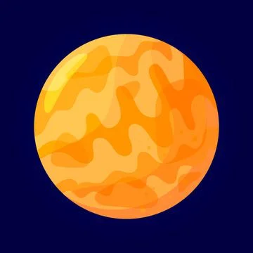 Planet in space. Vector cartoon illustration. Isolated object. Stock Illustration