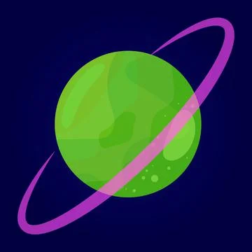 Planet in space. Vector cartoon illustration. Isolated object. Stock Illustration