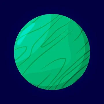 Planet in space. Vector cartoon illustration. Isolated object. Stock Illustration