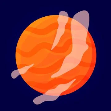 Planet in space. Vector cartoon illustration. Isolated object. Stock Illustration