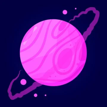 Planet in space. Vector cartoon illustration. Isolated object. Stock Illustration