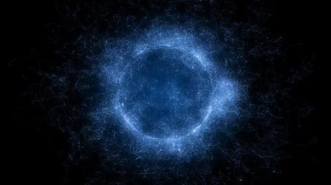 Planet Sphere Magic Wave Consisting Element Particles Background. Illustrazione stock