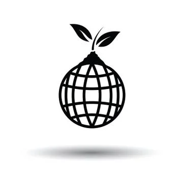 Planet sprout icon Stock Illustration