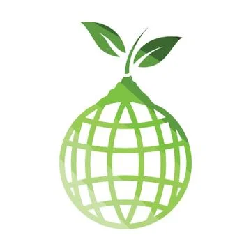 Planet sprout icon Stock Illustration