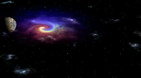 The planet in the star sky Stock Footage 8954235