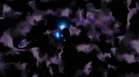 The planet in the star sky Stock Footage 8955339