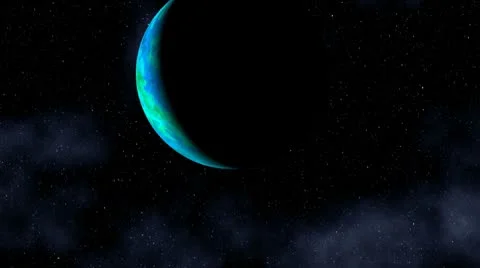 The planet in the star sky Stock Footage 8956729