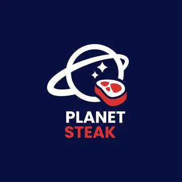 Planet Steak Logo Stock Illustration