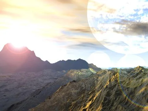 Planet of Storms. 3D rendering. Stock Illustration