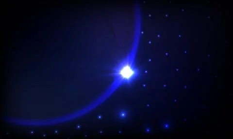 Planet with sunrise on the background Stock Illustration