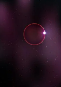 Planet with sunrise on the background Stock Illustration