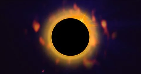 Planet sunrise, lunar eclipse solar eclipse concept sunrays shining bg. Mar.. Stock Illustration