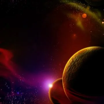 Planet with sunrise Stock Photos