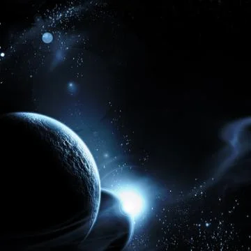 Planet with sunrise Stock Photos