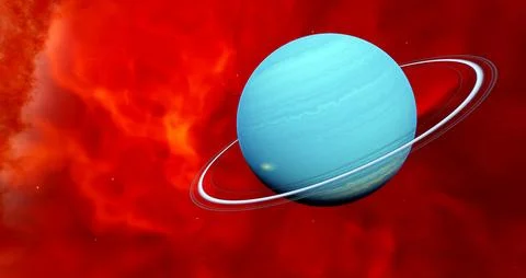 Planet Superneptune in Flame Nebula Stock Illustration