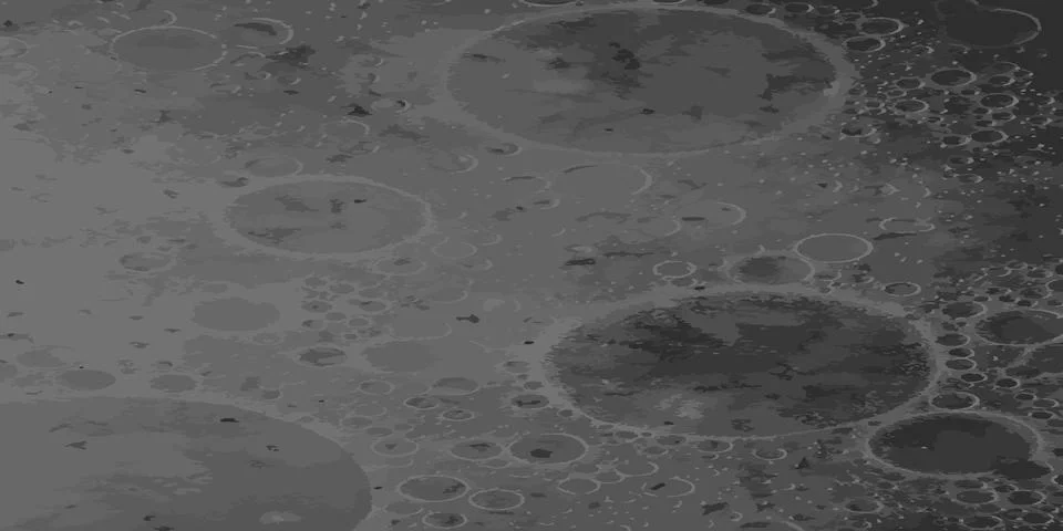 Planet surface with craters. Space background. Craters on the surface Illustrazione stock