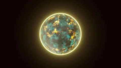 A planet surrounded by a bright glow or aura. Vídeos de archivo 306225595