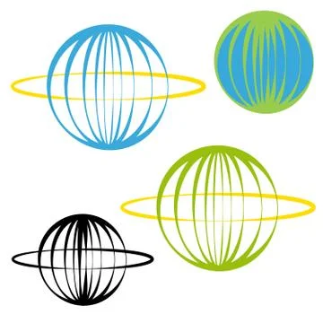 Planet symbols on white background Stock Illustration