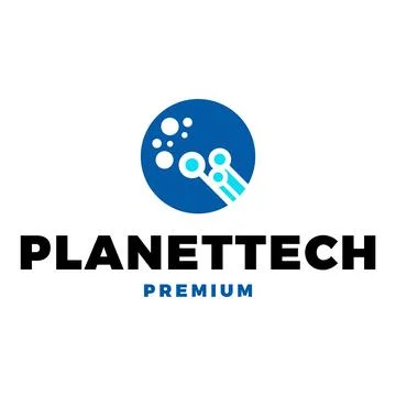 Planet Technology Icon Vector Logo Template Illustration Design 库存插图