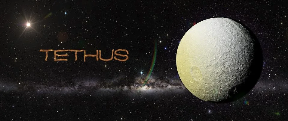 Planet Tethus in outer space. Stock Illustration