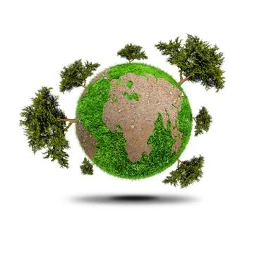 Planet With Tree Illustrazione stock
