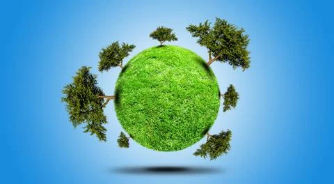 Planet With Tree Stock Illustration