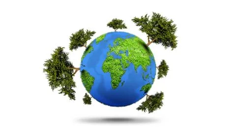 Planet With Tree Stock Illustration