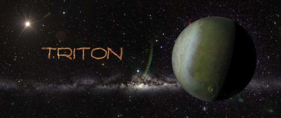 Planet Triton in outer space. Stock Illustration
