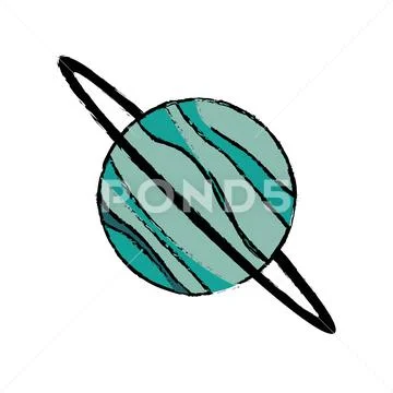 Planet uranus astronomy universe icon Stock Illustration