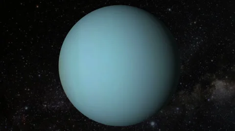 Planet Uranus rotating in space Stock Footage 32887824