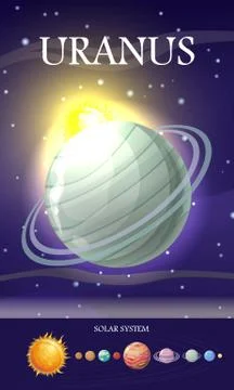 Planet Uranus in Solar System Illustrazione stock
