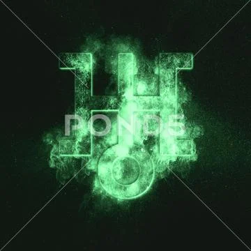 Planet Uranus Symbol. Uranus sign. Green symbol Stock Illustration