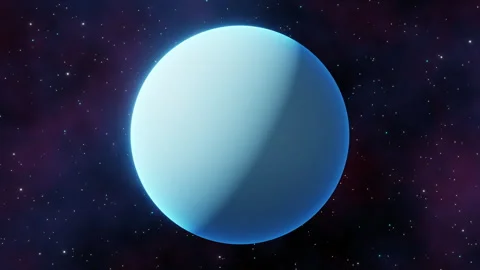 Planet Uranus view from outer space and ... | Stock Video | Pond5