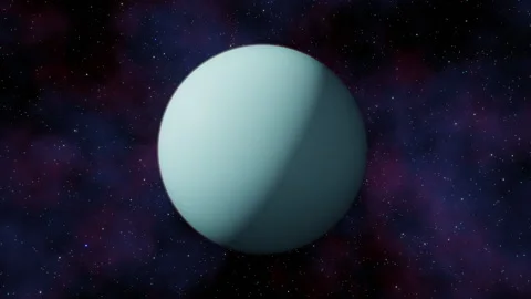 Planet Uranus view from outer space and ... | Stock Video | Pond5