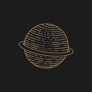 Planet vector illustration. Logo in modern style.  Stock Illustration