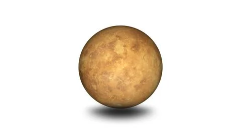 Planet Venus isolate on white background. full 3d view of Venus 4k resolution. Illustrazione stock
