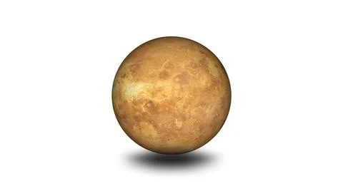 Planet Venus isolate on white background. full 3d view of Venus 4k resolution. Illustrazione stock