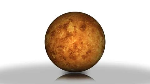 Planet Venus isolate on white background. full 3d view of Venus 4k resolution. Illustrazione stock