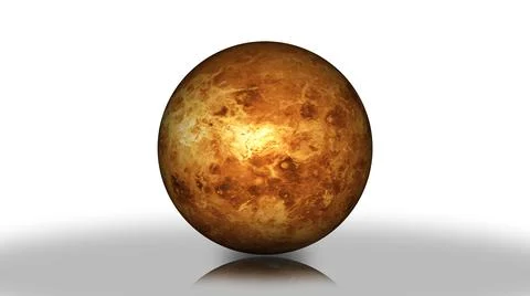 Planet Venus isolate on white background. full 3d view of Venus 4k resolution. Illustrazione stock