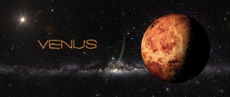 Planet Venus in outer space. Illustrazione stock