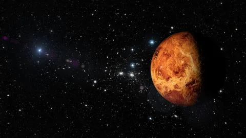 Planet Venus in outer space. Stock Illustration