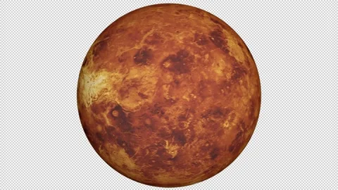 Planet Venus rotating on alpha channel background Stock Footage 197820167
