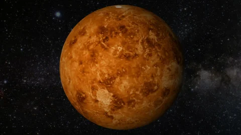 Planet Venus rotating in space Stock Footage 32872302