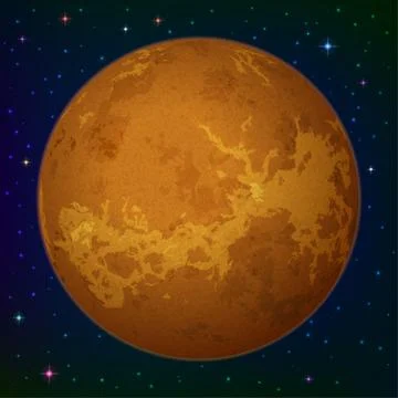 Planet Venus in space Stock Illustration