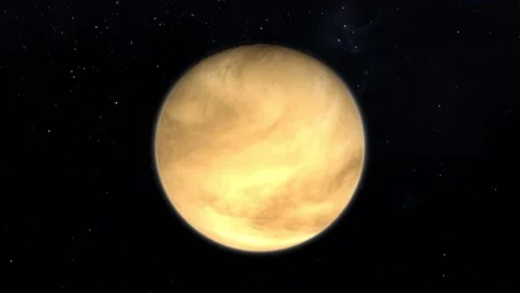 Planet Venus Top To Side View Stock Footage