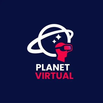 Planet Virtual Logo Stock Illustration