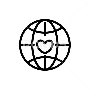 Planet Volunteer Icon Vector. Isolated Contour Symbol Illustration